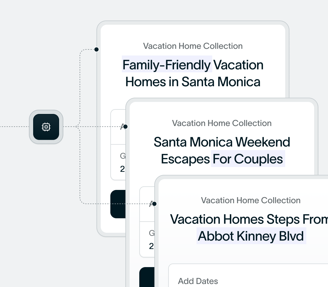 Conversion-optimized landing pages matching guest intent
